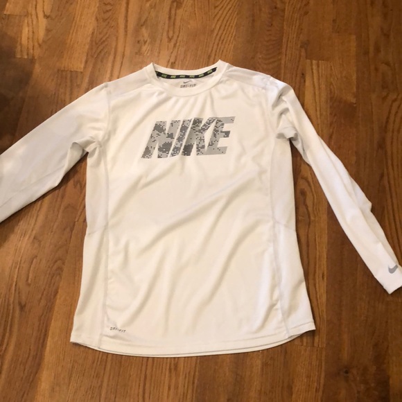 white long sleeve dri fit shirt